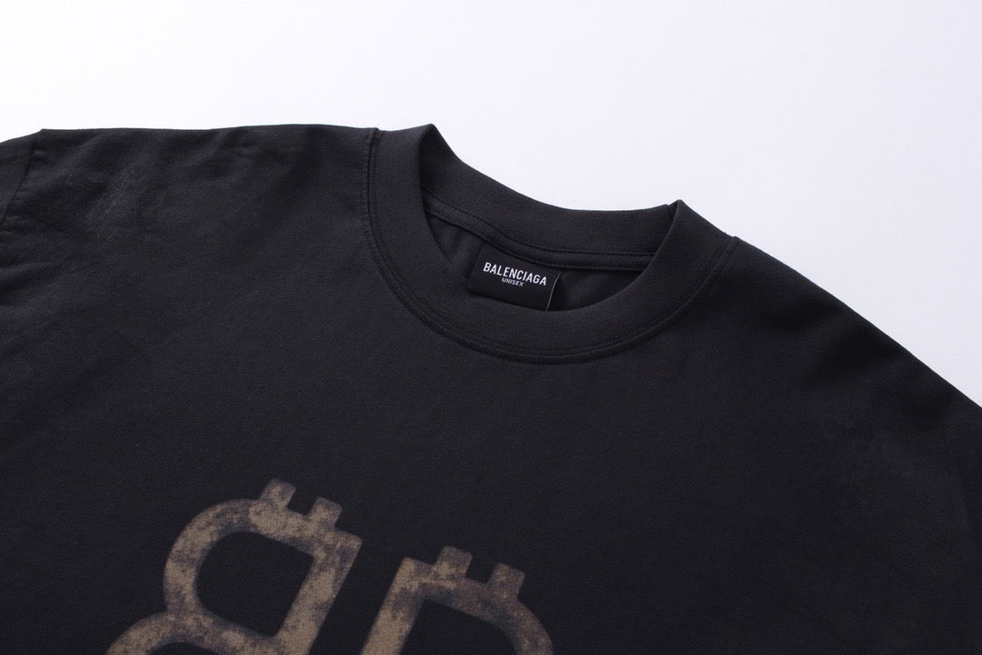 Schwarzes Langarmshirt aus Baumwolle mit Monogramm – Herren