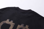Schwarzes Langarmshirt aus Baumwolle mit Monogramm – Herren