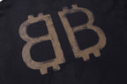 Schwarzes Langarmshirt aus Baumwolle mit Monogramm – Herren