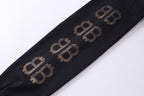 Schwarzes Langarmshirt aus Baumwolle mit Monogramm – Herren