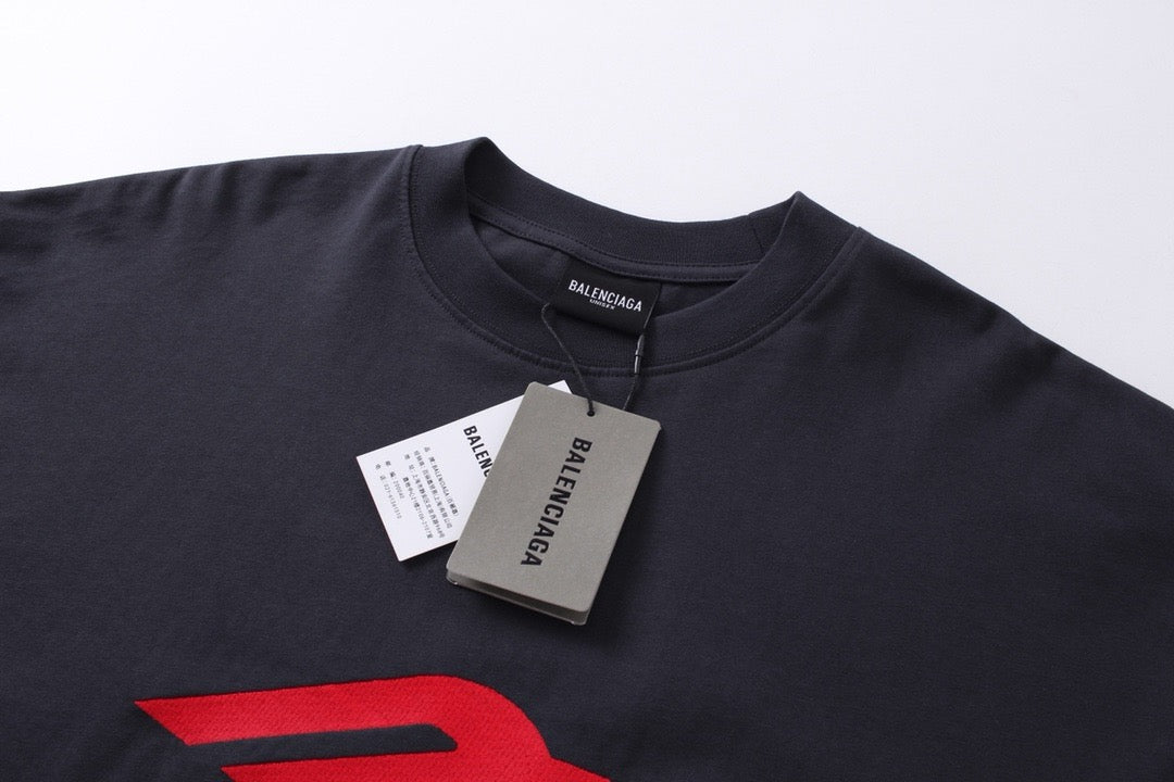 Schwarzes Langarmshirt mit Sportlogo aus Baumwolle – Herren
