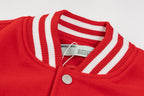 Rote Varsity-Jacke aus Wolle mit Aufnähern – Herren