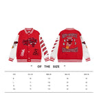 Rote Varsity-Jacke aus Wolle mit Aufnähern – Herren