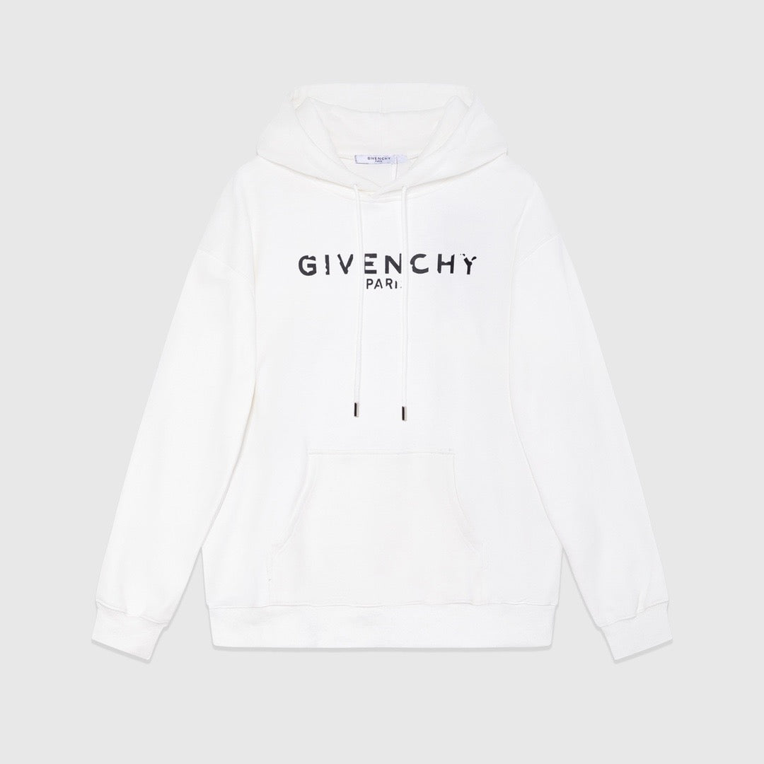 Black Cotton Chest Text Pullover - Men's