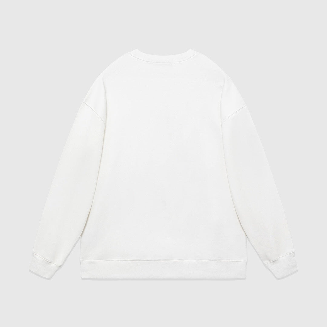 Black Cotton Monogram Crewneck - Men's