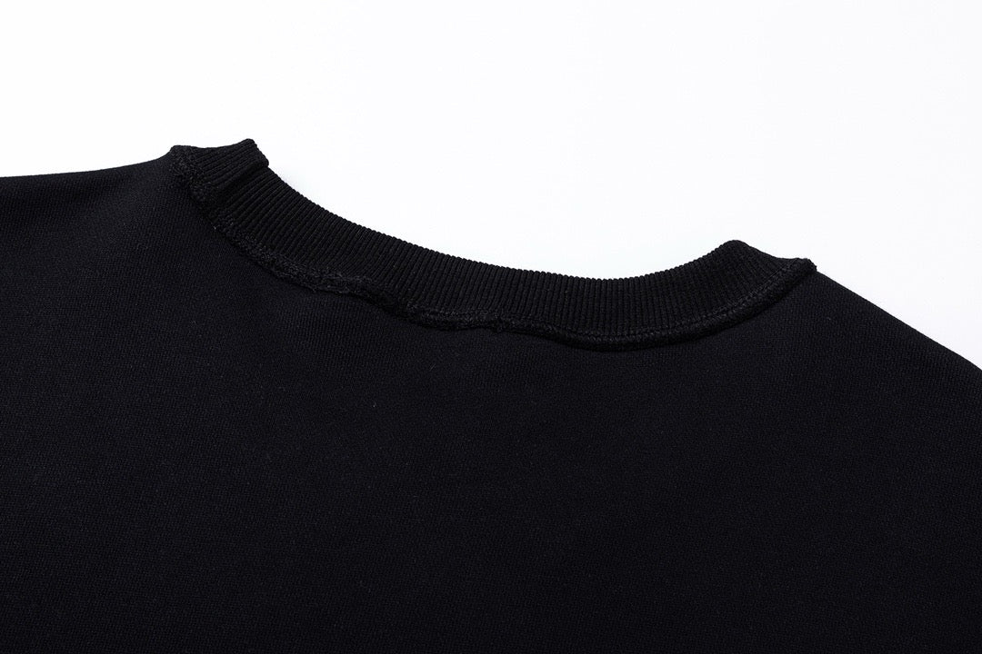 Schwarzes Baumwoll-Monogramm-Crewneck – Herren