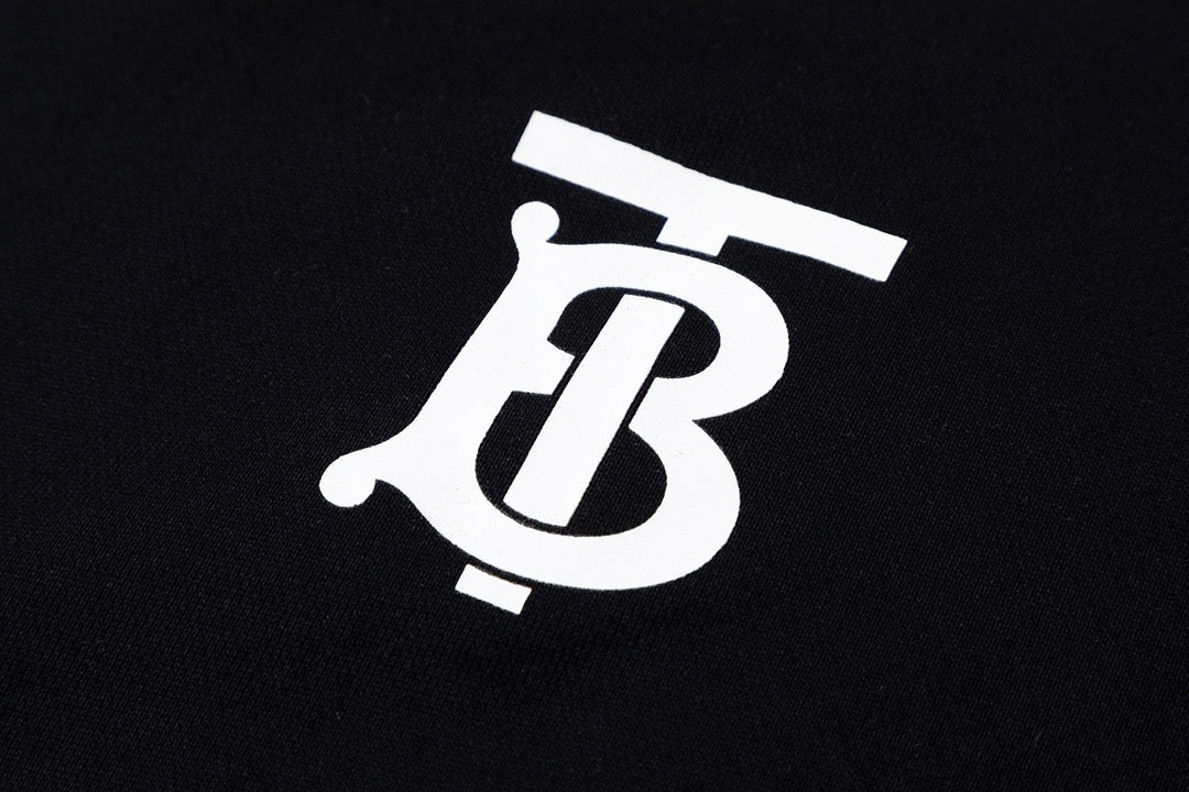 Schwarzes Baumwoll-Monogramm-Crewneck – Herren