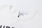 Schwarzes Baumwoll-Rundhals-Sweatshirt mit weißem Text – Herren