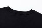 Schwarzes Baumwoll-Rundhals-Sweatshirt mit weißem Text – Herren