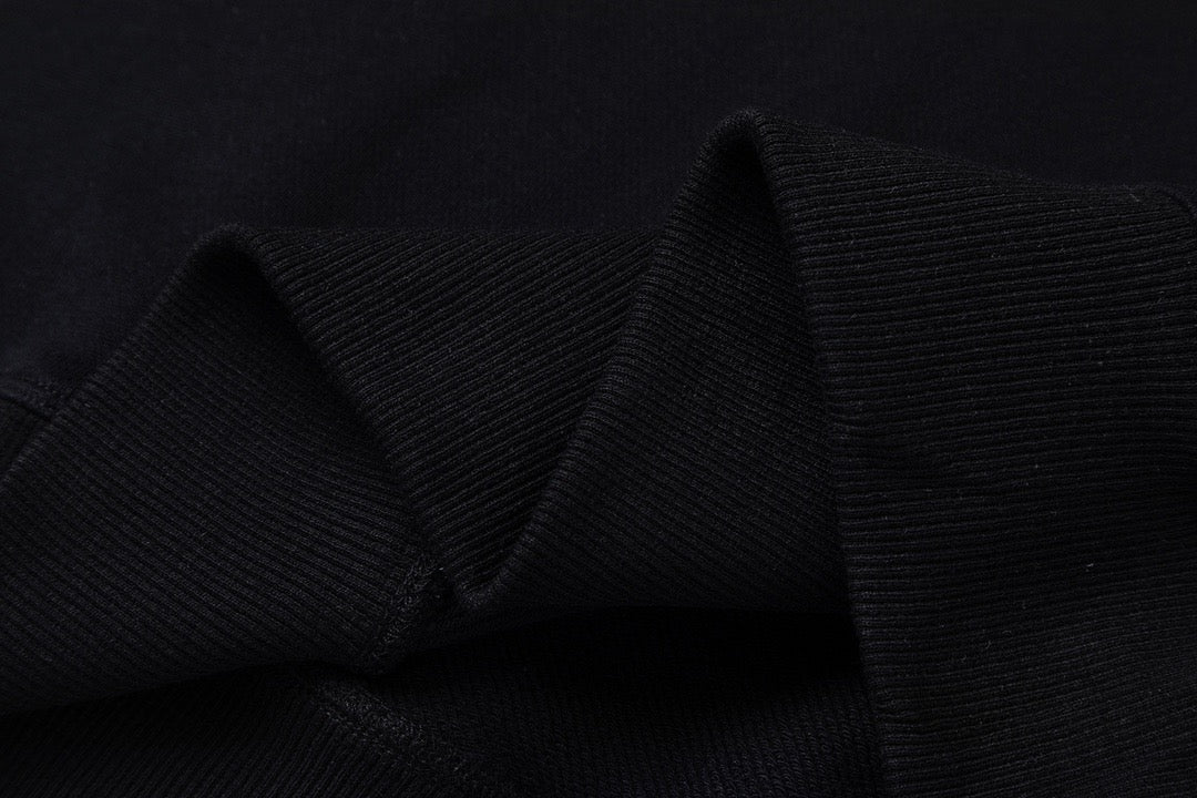 Schwarzes Baumwoll-Rundhals-Sweatshirt mit weißem Text – Herren