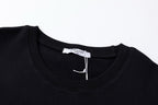 Schwarzes Baumwoll-Rundhals-Sweatshirt mit Brustaufdruck – Herren