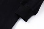 Schwarzes Baumwoll-Rundhals-Sweatshirt mit Brustaufdruck – Herren