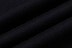 Schwarzes Baumwoll-Rundhals-Sweatshirt mit Brustaufdruck – Herren