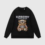 Schwarzes Baumwoll-Sweatshirt mit Bärengrafik – Herren