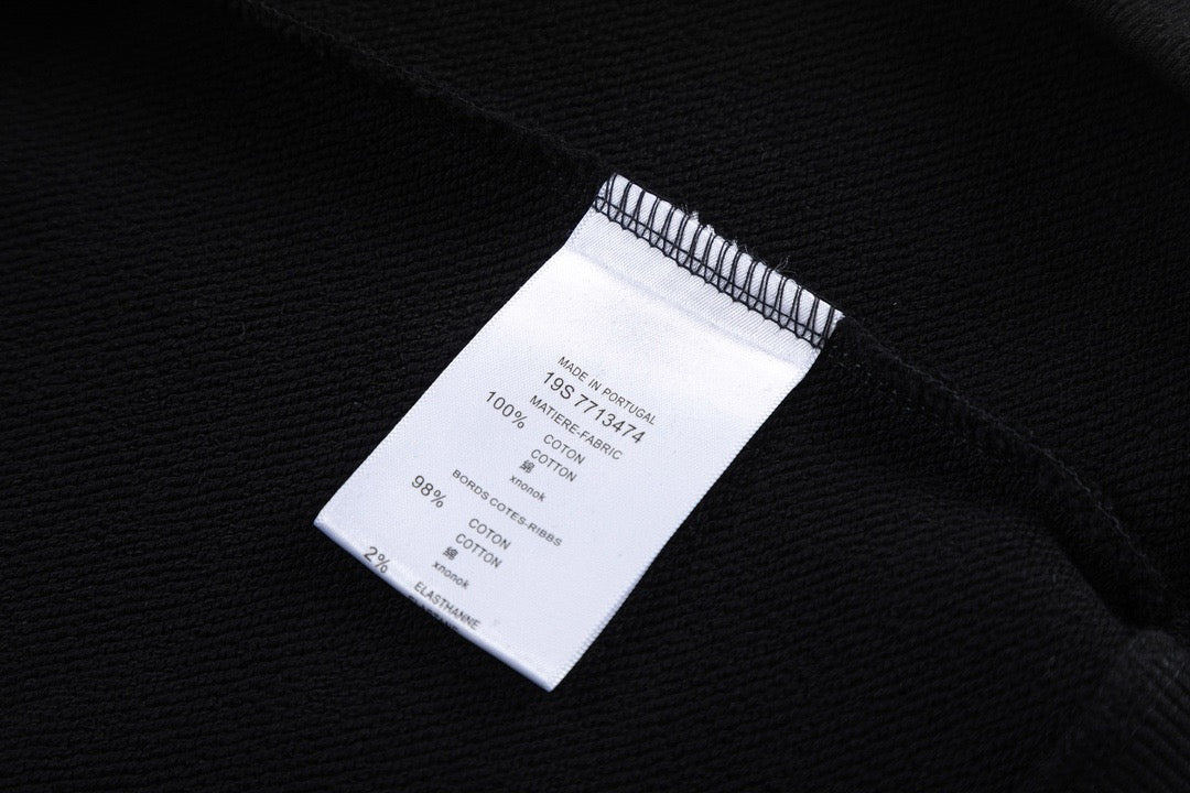 Schwarzes Baumwoll-Sweatshirt mit Bärengrafik – Herren