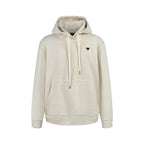 Cremefarbener Baumwoll-Logo-Pullover – Herren
