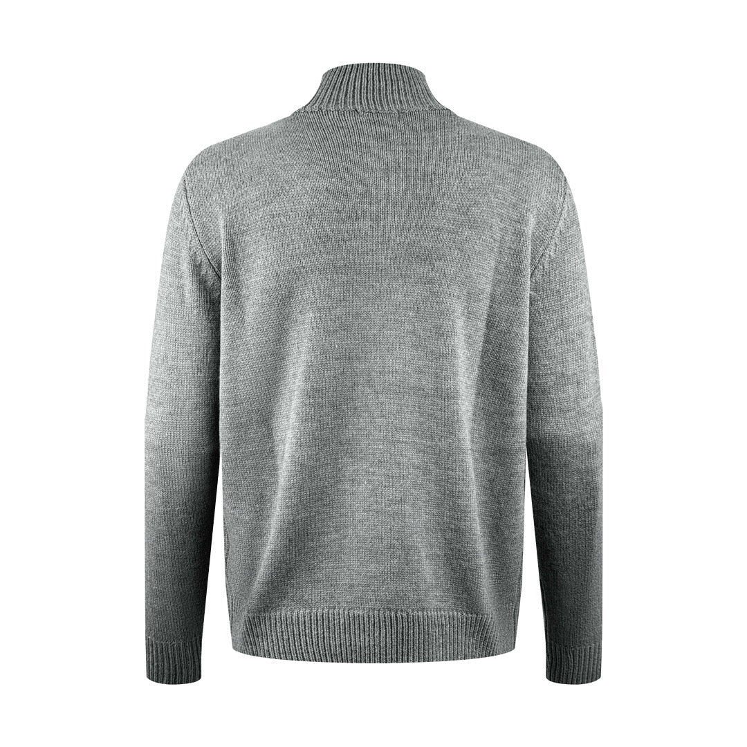 Schwarzer Halb-Reißverschluss-Pullover aus Wolle – Herren