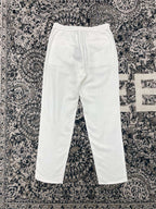 White Cotton Drawstring Straight - Men's