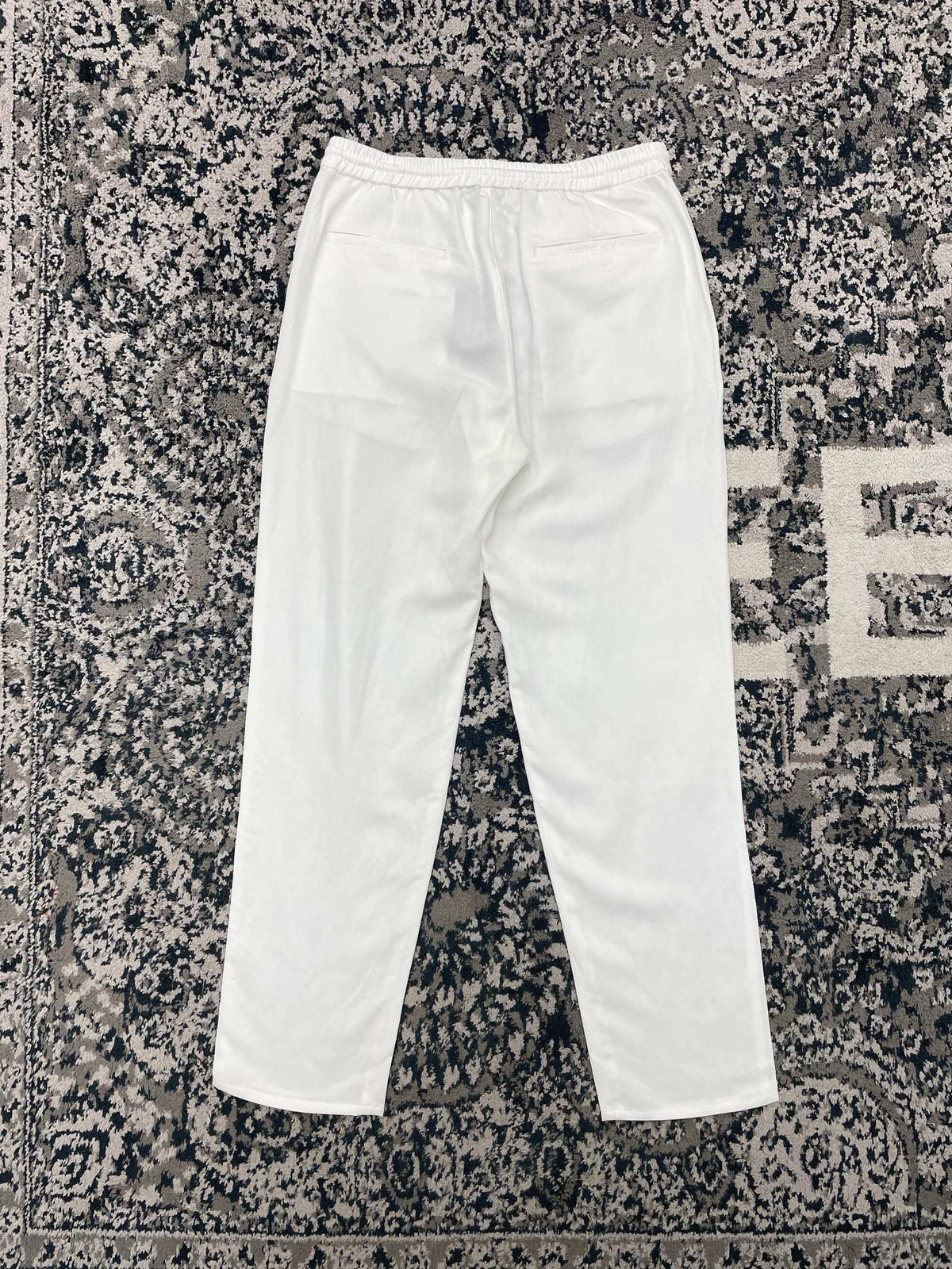 White Cotton Drawstring Straight - Men's