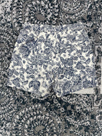Cremefarbener Minirock aus Baumwolle mit Toile-Print – Damen