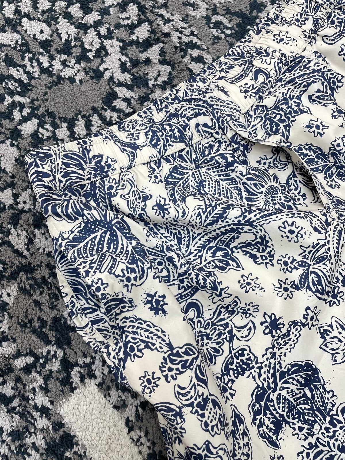 Cremefarbener Minirock aus Baumwolle mit Toile-Print – Damen