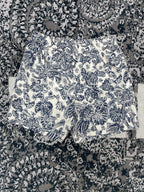 Cremefarbener Minirock aus Baumwolle mit Toile-Print – Damen