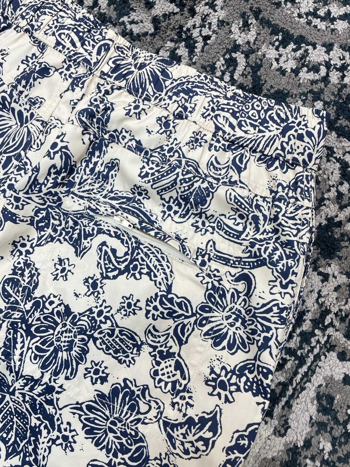 Cremefarbener Minirock aus Baumwolle mit Toile-Print – Damen