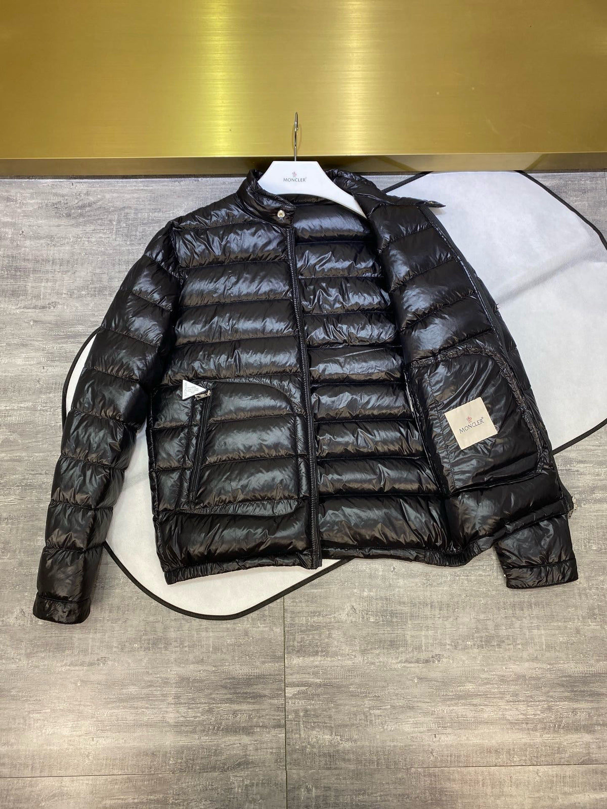 Black and Grey Puffer Jacket - Men's