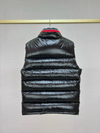 Black Nylon Contrast Collar Gilet - Men's