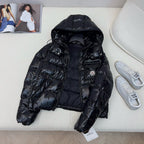 Schwarz-weiße Steppjacke – Herren