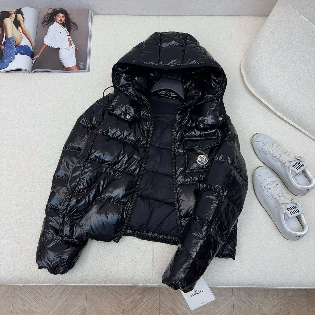 Schwarz-weiße Steppjacke – Herren