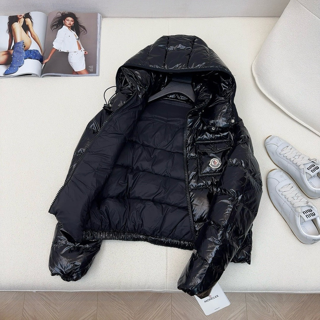 Schwarz-weiße Steppjacke – Herren