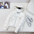 Schwarz-weiße Steppjacke – Herren