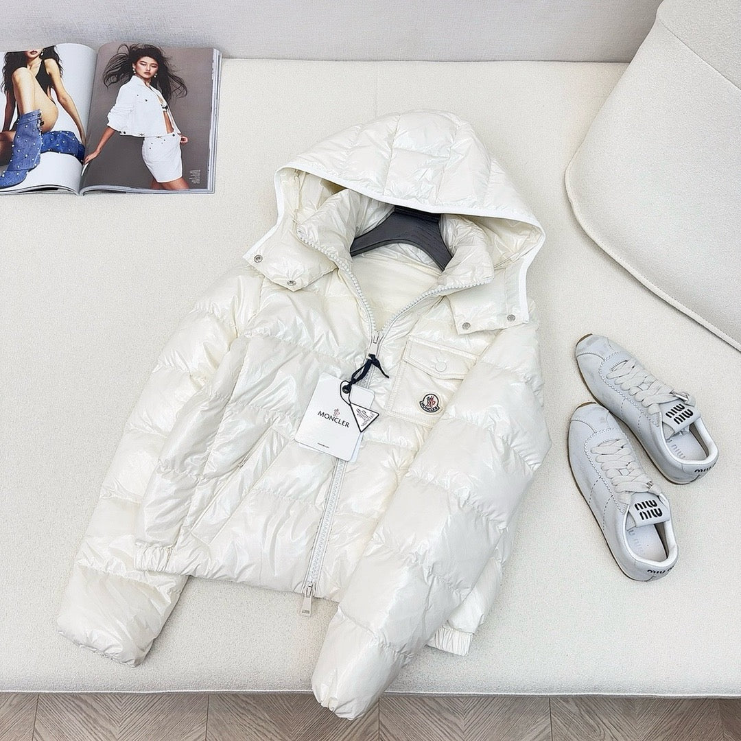 Schwarz-weiße Steppjacke – Herren