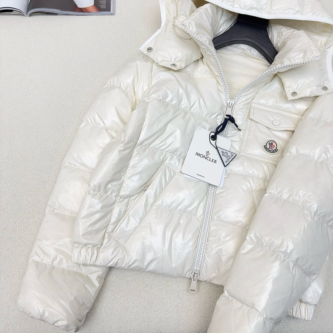 Schwarz-weiße Steppjacke – Herren