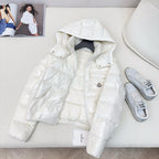 Schwarz-weiße Steppjacke – Herren