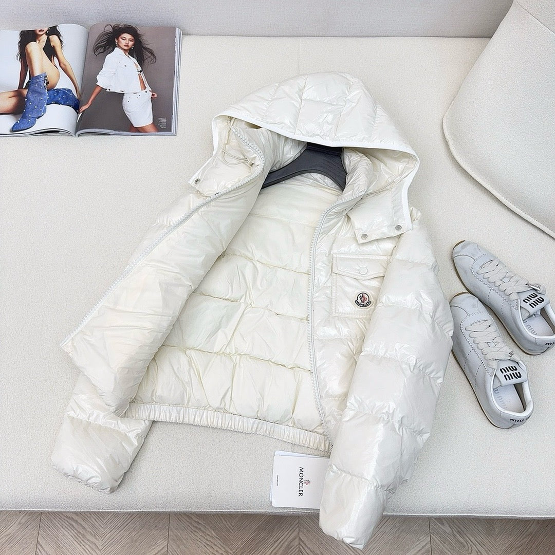 Schwarz-weiße Steppjacke – Herren