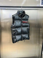 Schwarze Nylon-Steppweste – Herren