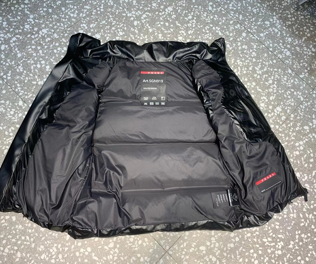 Schwarze Nylon-Steppweste – Herren