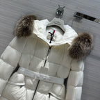 Schwarz-weiße Steppjacke – Damen