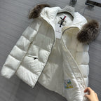 Schwarz-weiße Steppjacke – Damen