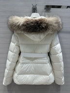 Schwarz-weiße Steppjacke – Damen