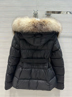 Schwarz-weiße Steppjacke – Damen