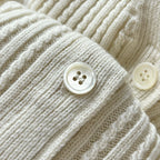 Gerippte Strickjacke aus grauer Wolle – Damen
