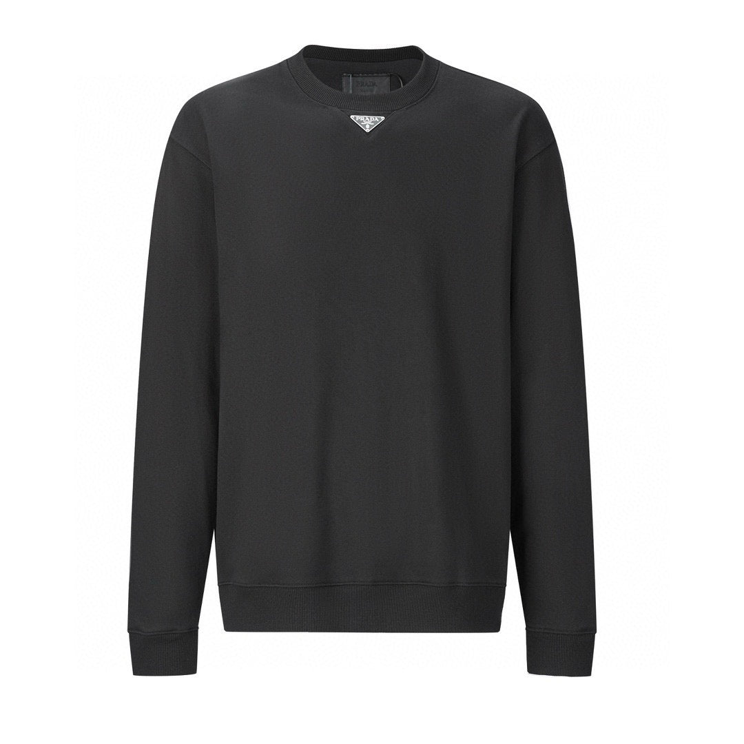 Graues Baumwoll-Rundhals-Sweatshirt mit kleinem Logo – Herren