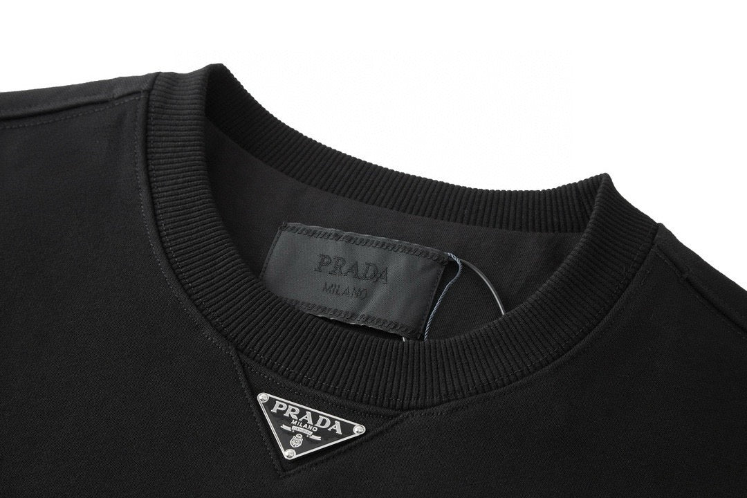 Graues Baumwoll-Rundhals-Sweatshirt mit kleinem Logo – Herren