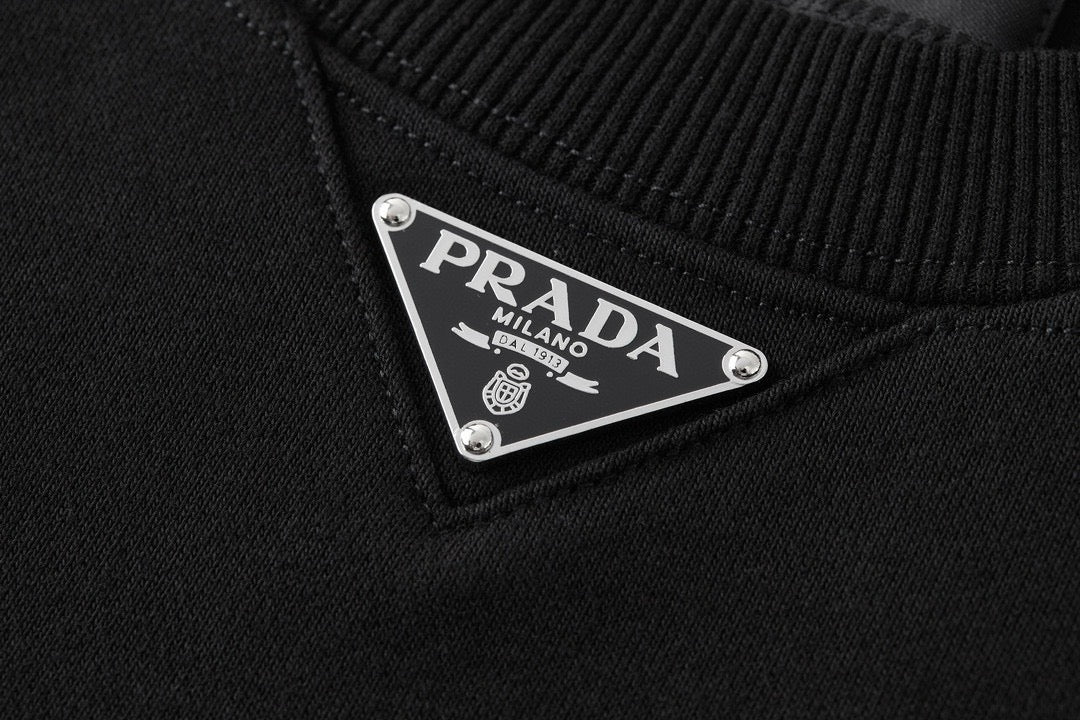 Graues Baumwoll-Rundhals-Sweatshirt mit kleinem Logo – Herren