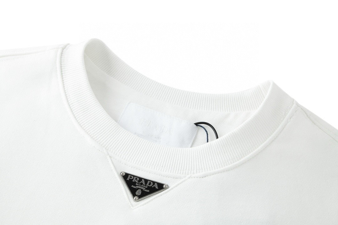 Graues Baumwoll-Rundhals-Sweatshirt mit kleinem Logo – Herren