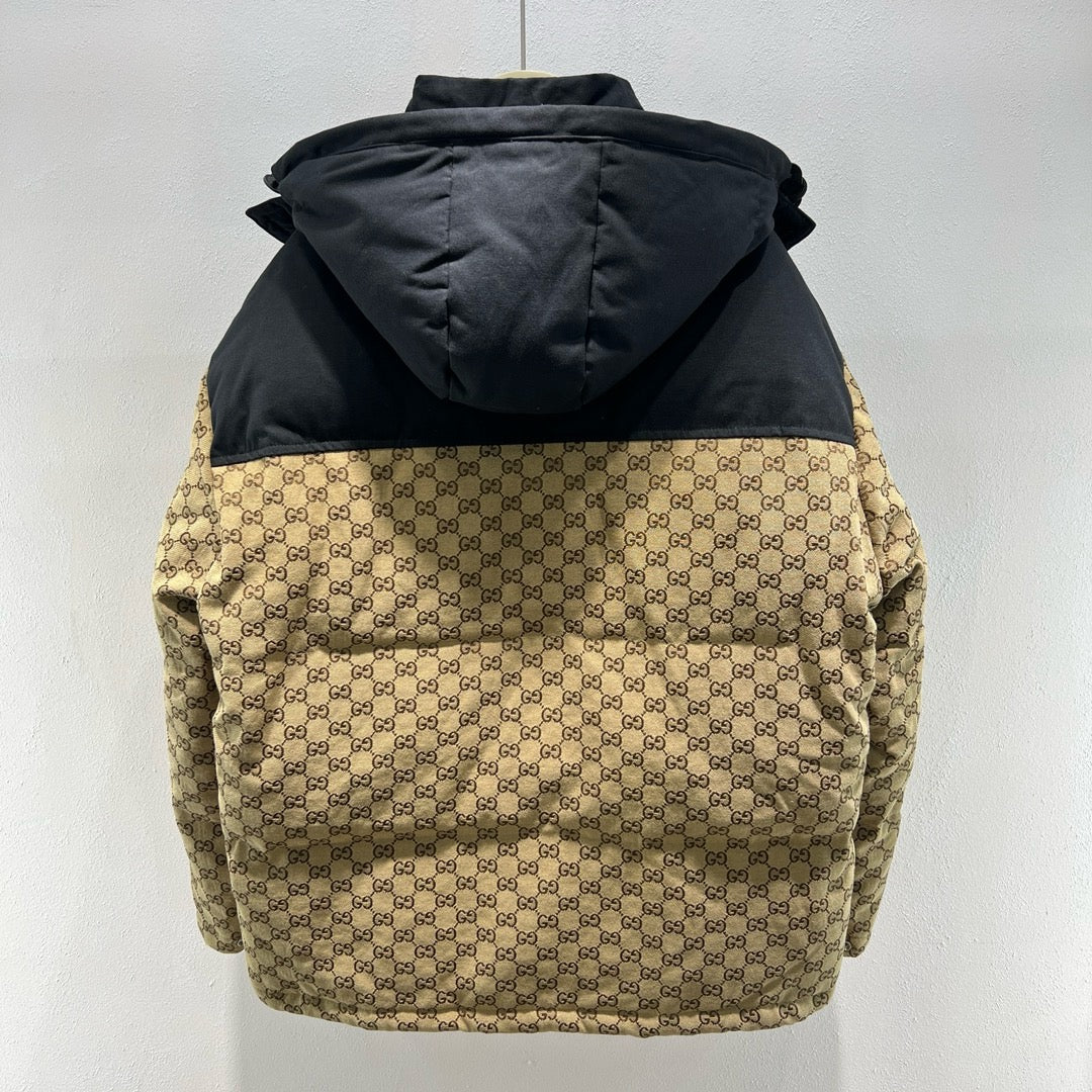 Black and Green Puffer Jacket - Men's