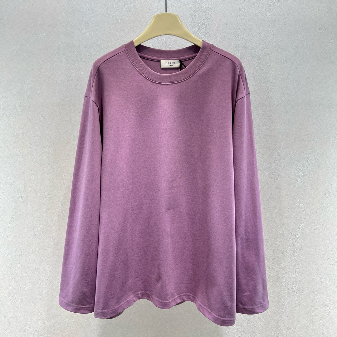 Pinkes, einfarbiges Rundhals-T-Shirt aus Baumwolle – Herren